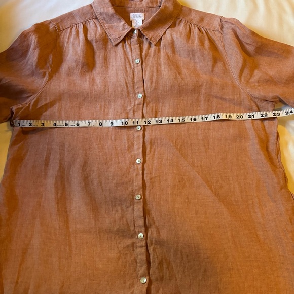 Sigrid Olsen Womens L Rose Linen Button Up 3/4 Sleeves Lagenlook peasant Shirt - Picture 6 of 8